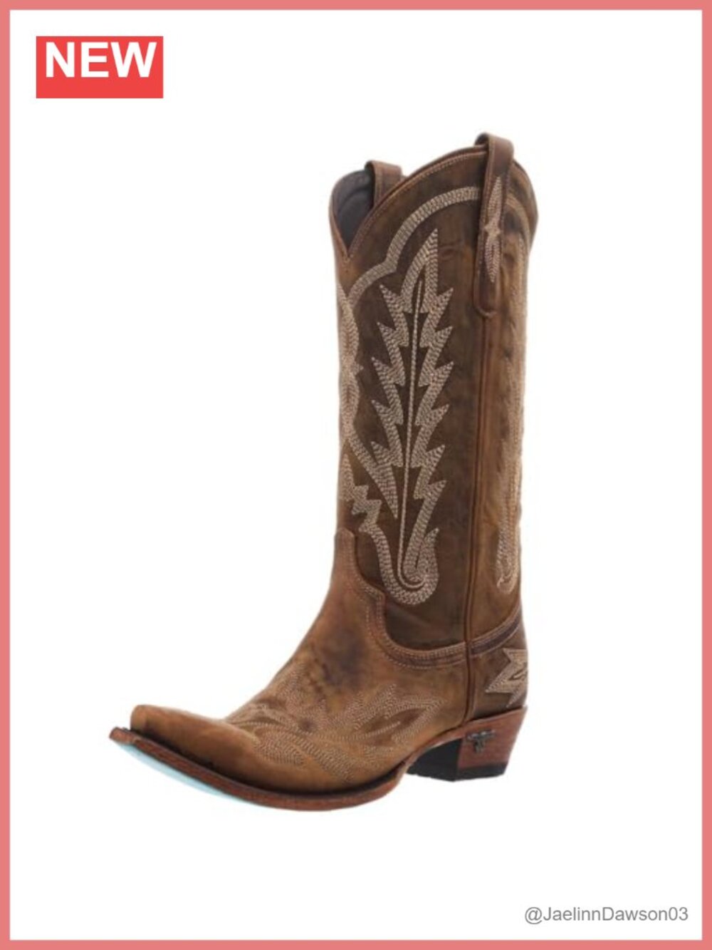 Snip Toe Mid Calf Pull On Leather Boot